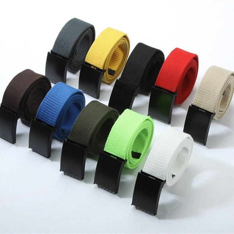 Singular-Clothing Mode Zwarte Canvas Riem voor Vrouwen Casual Vrouwelijke Taille Riemen met Plastic Gesp Harajuku Effen Kleur Lange Riemen rood