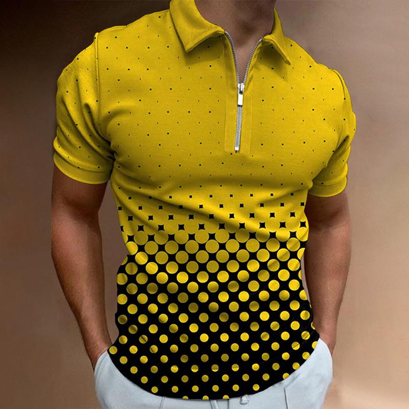Haodingfushi 3D digitale print heren casual poloshirt met korte mouwen, heren casual sportrits poloshirt, S-5XL. S