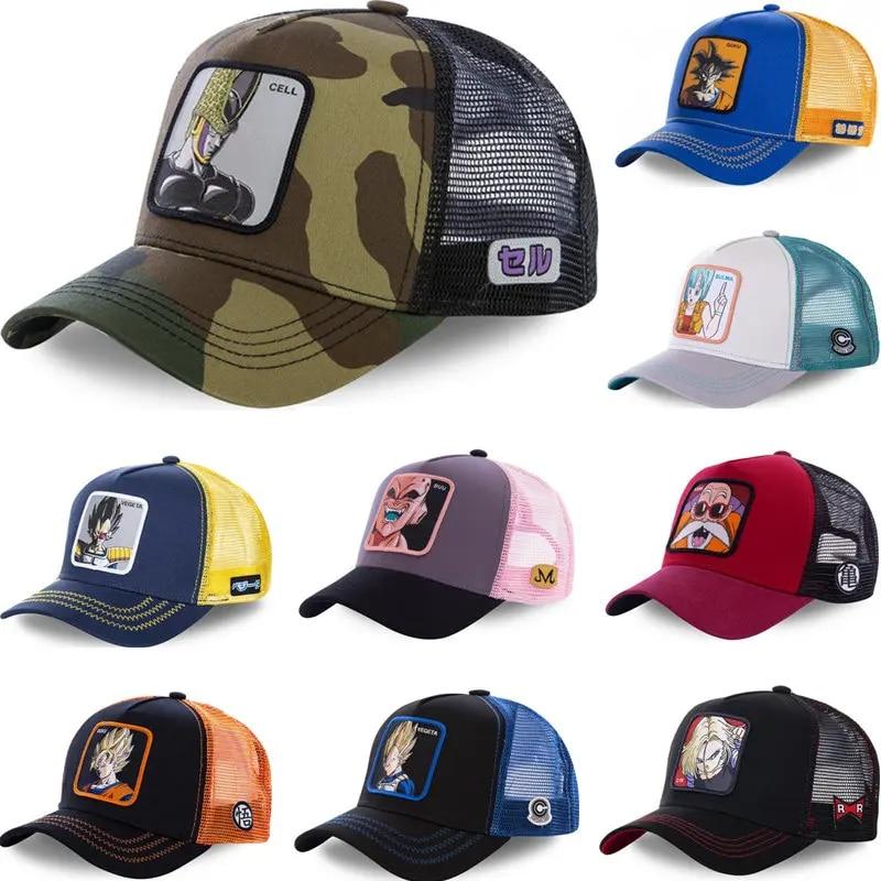 Kuake Duan Nieuw merk Anime 62 Alle stijlen Snapback Cap Katoen Baseball Cap Mannen Vrouwen Hip Hop Vader Hoed Trucker Mesh Hoed GOHAN