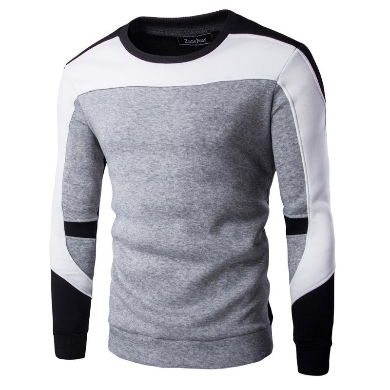 EG76LD Herfst Winter Plus Size Sweatshirt Heren Patchwork Kleur Kleding Heren Hoodies met lange mouwen Zwart Blauw 2XL zwart