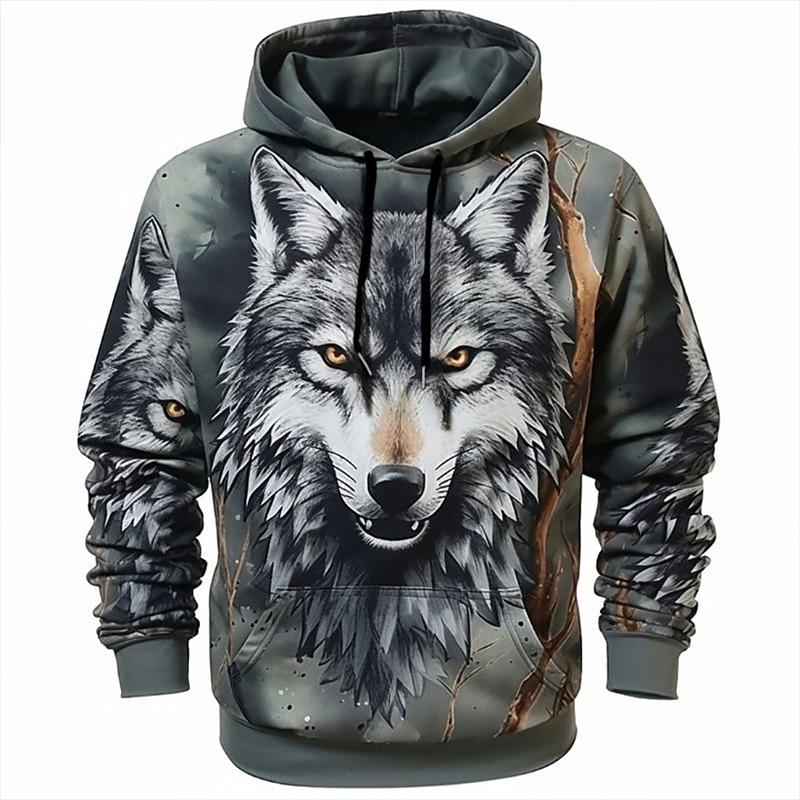 Bobby3 Herfst Heren Hoodies 3d Wolf King Bedrukte Hoge Kwaliteit Hoodie Voor Heren Dagelijks Casual Lange Mouwen Losse Oversized Pullover Tops L