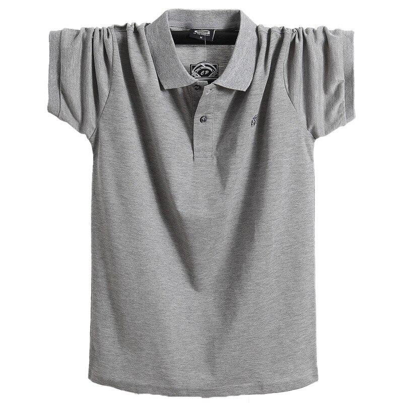 MIO-Fashion Zomer heren poloshirt met korte mouwen Merkkleding Puur katoen Heren Business Casual poloshirt M-6XL M zwart