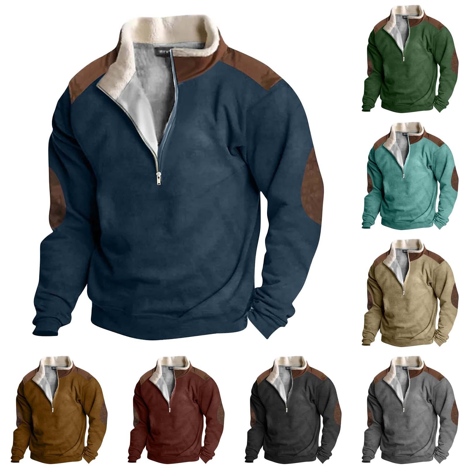 NB Fashion Lente en herfst herensweatshirt met staande kraag is outdoor casual truien tops XL wijn