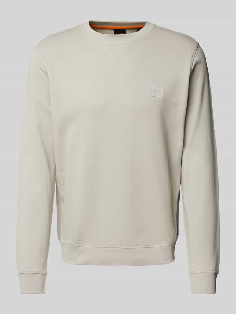 Boss Orange Sweatshirt met labelstitching, model 'Westart'