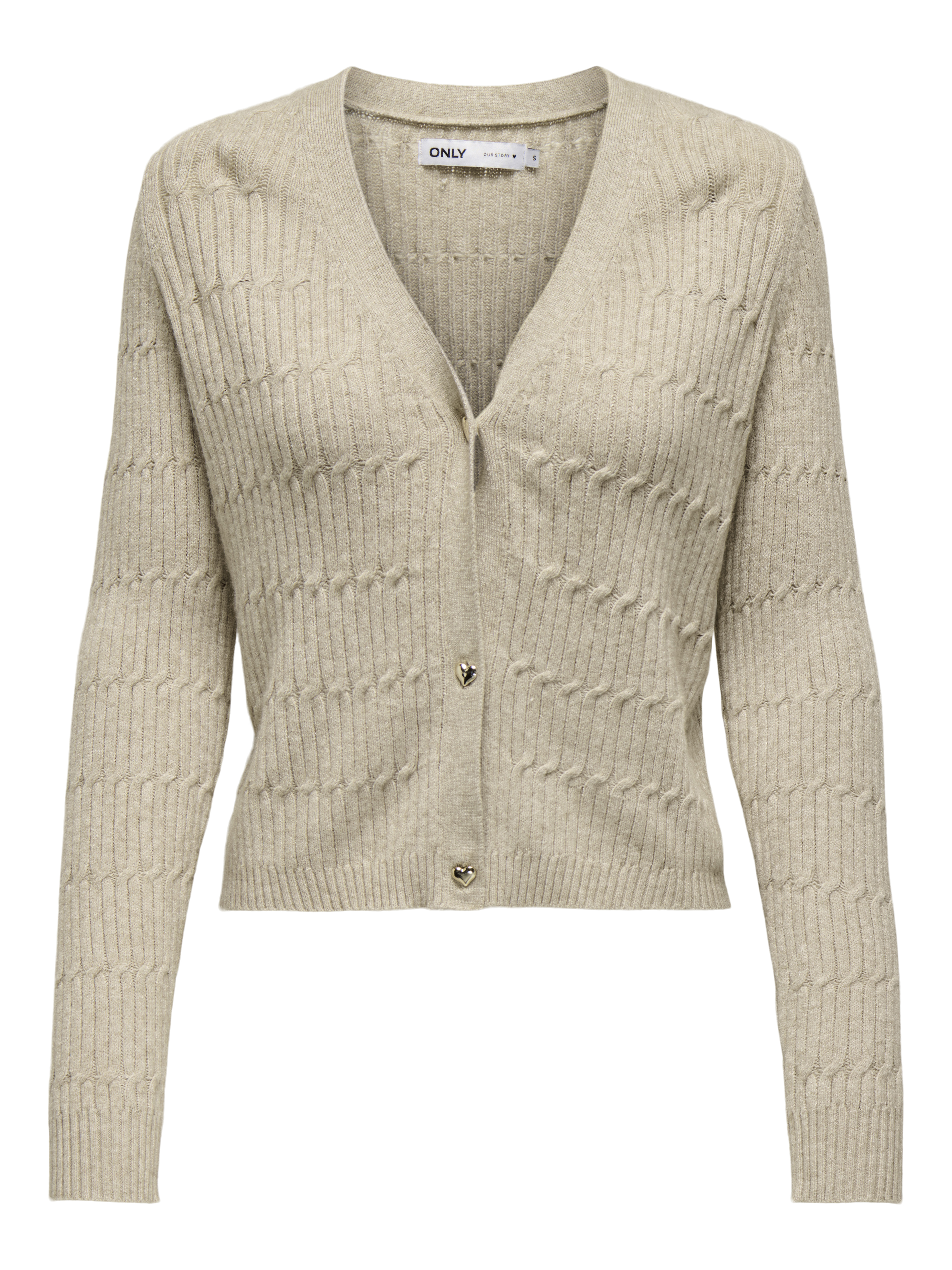 Only Onlkatia ls cable v-neck cardi knt