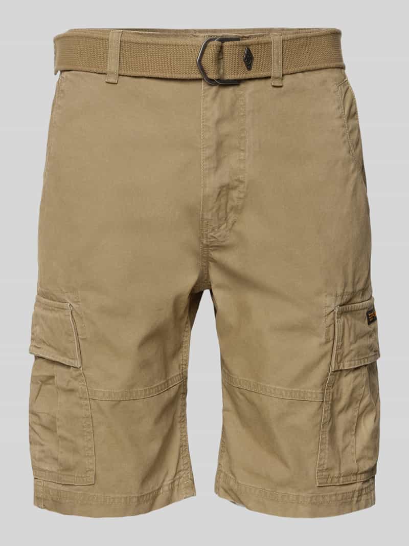 Superdry Regular fit korte cargobroek met riem, model 'Heavy'