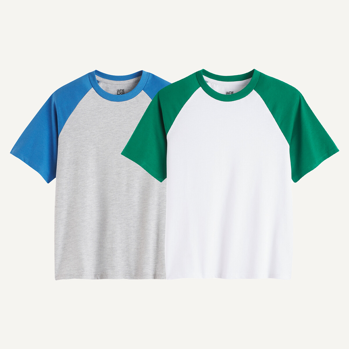 LA REDOUTE COLLECTIONS Set van 2 T-shirts met korte mouwen color block