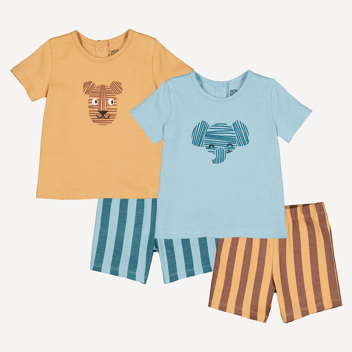 LA REDOUTE COLLECTIONS Set van 2 pyjashorts in katoen, dierenprint