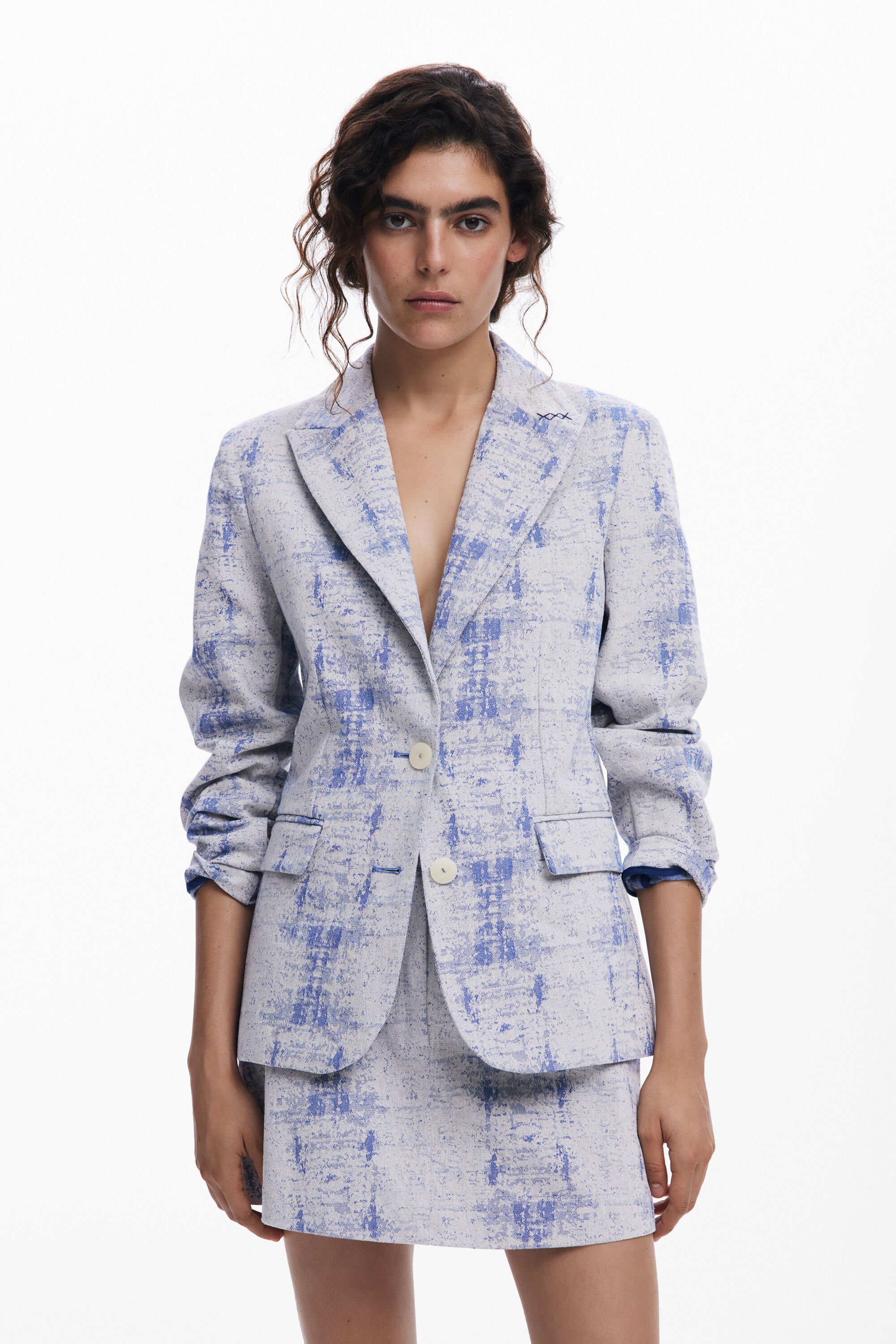 desigual Getextureerd colbert - BLUE