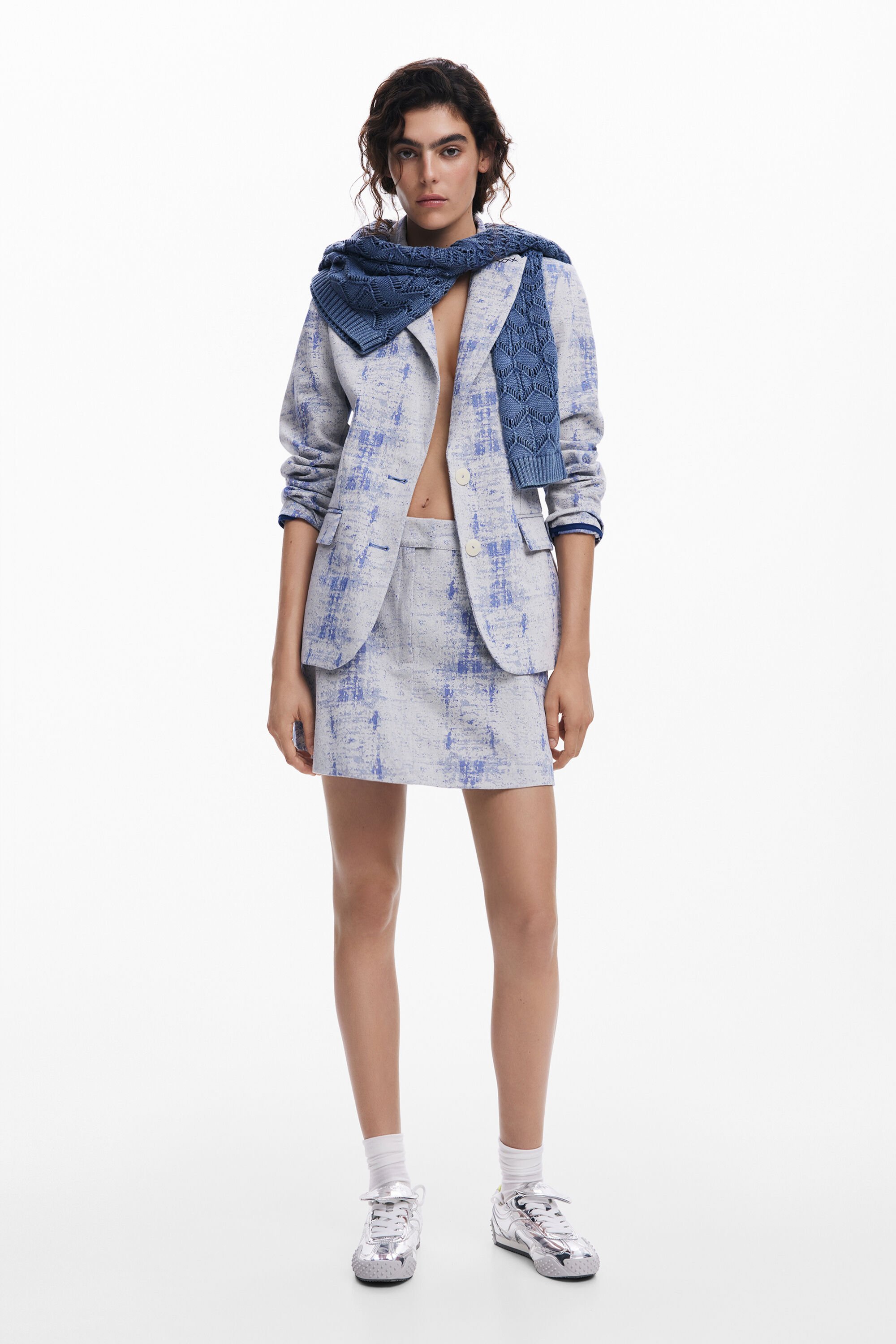 desigual Versleten minirok - BLUE