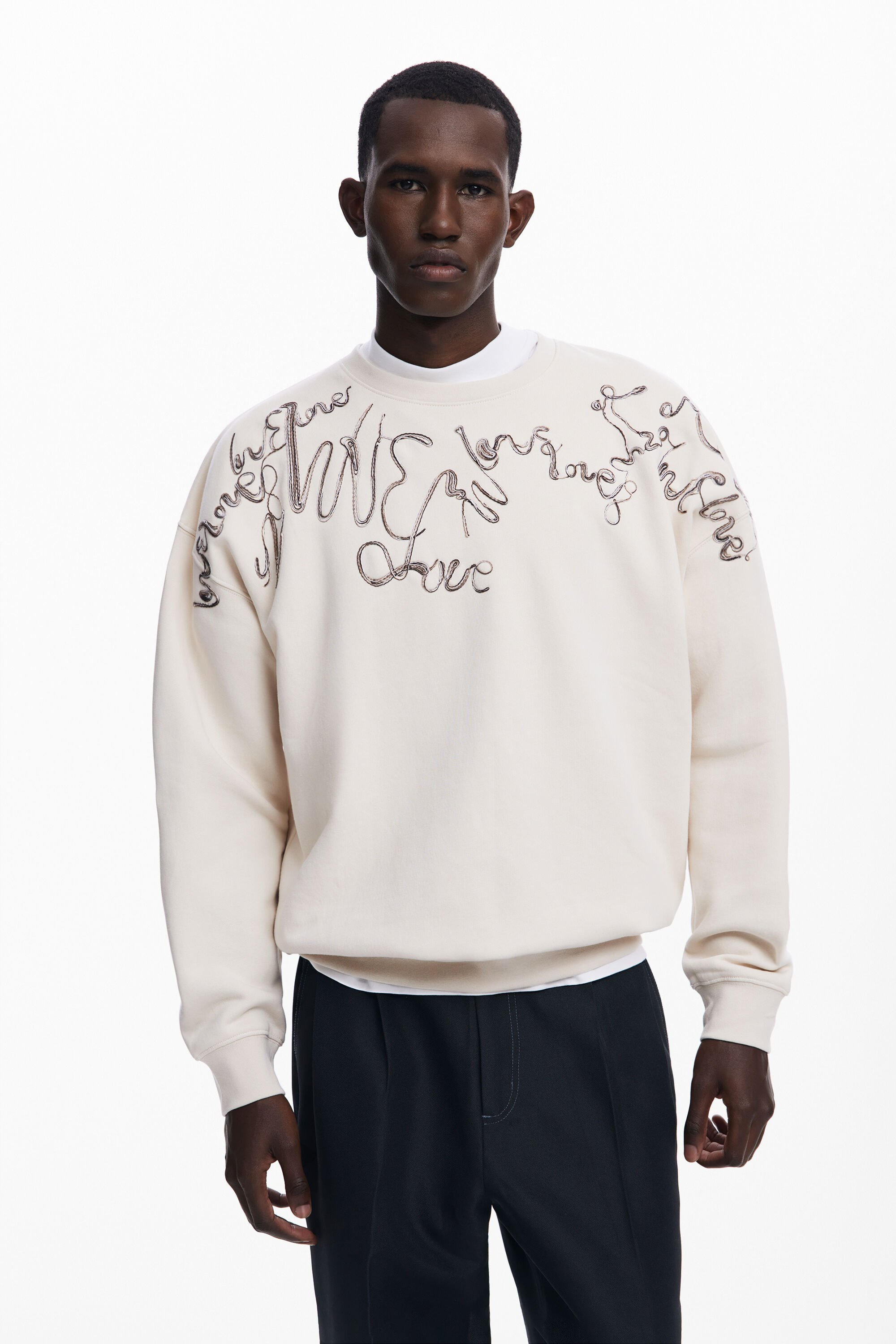 desigual Geborduurde sweatshirt - WHITE
