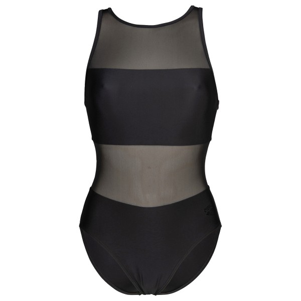 Arena - Women's Mesh Panels Swimsuit Vent Back - Badpak, zwart