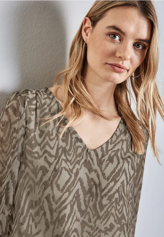 Street One Chiffon blouse met rimpels