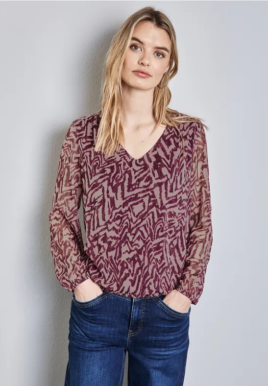 Street One Chiffon blouse met rimpels