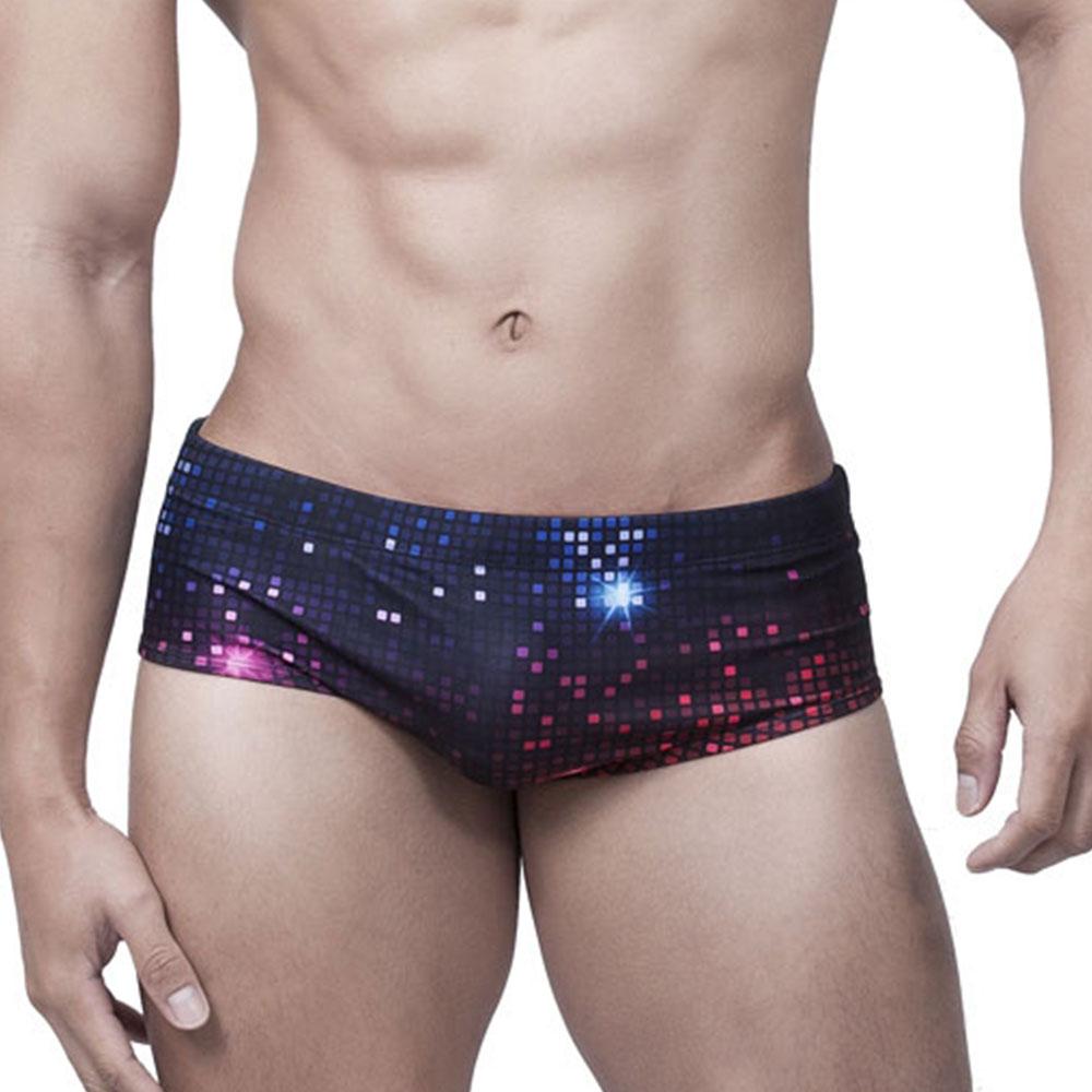 UXH Fashion Digital Universe Swim Boxer Sexy laagbouw zwembroek herenzwembroek met vierkante snit M marineblauwe kleur