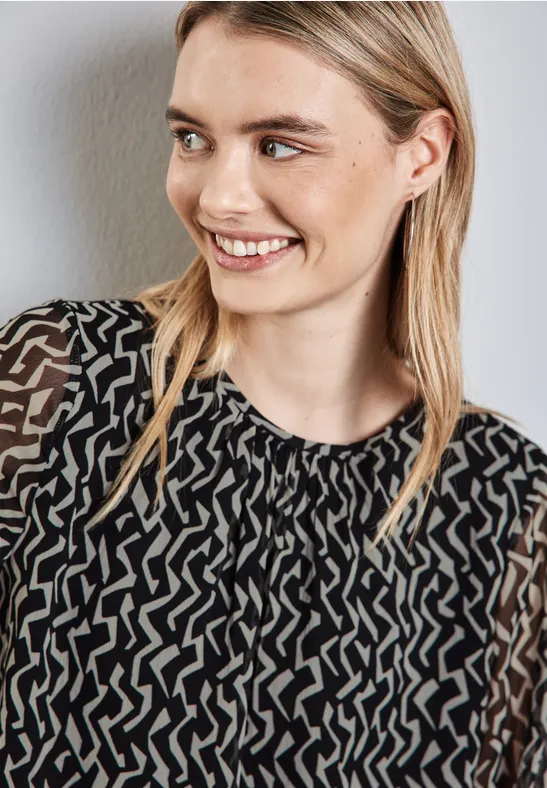 Street One Chiffon blouse met print