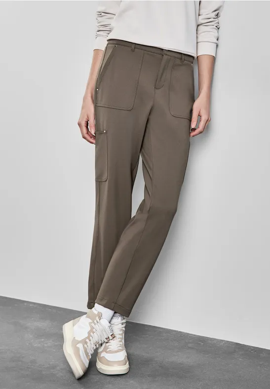 Street One Jersey keperstof cargo broek