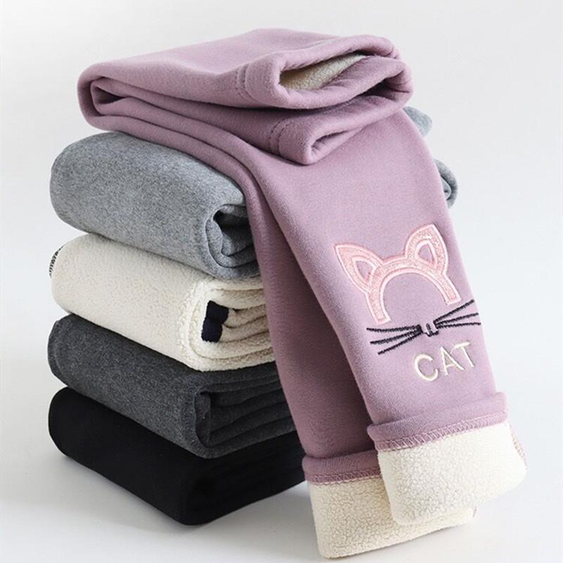 AYTA Meisjes Leggings Winterbroek, Kinderen, Dikke Fluweel, Broek, met Fleece 100 zwart