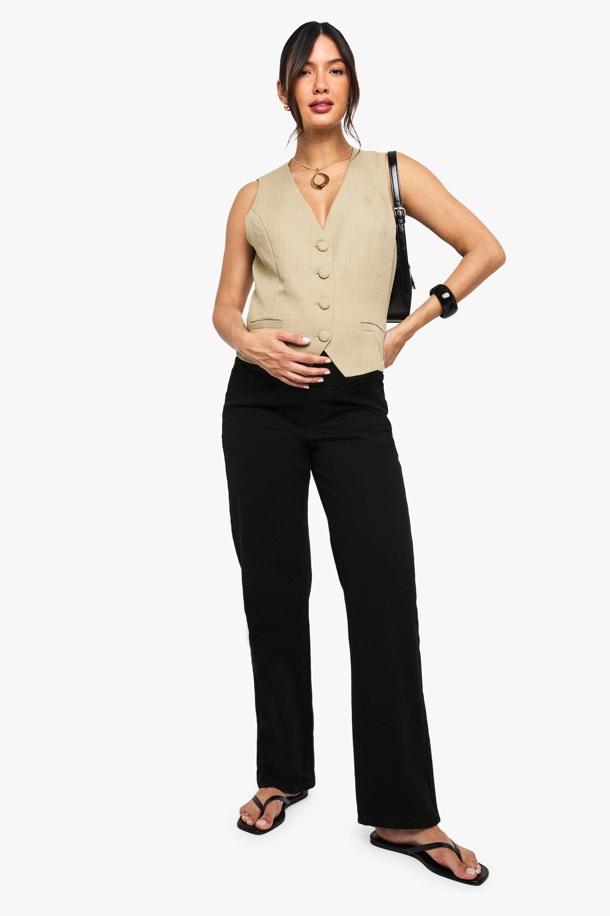 Boohoo Zwangerschap Over The Bump Jeans Met Rechte Pijpen, Black