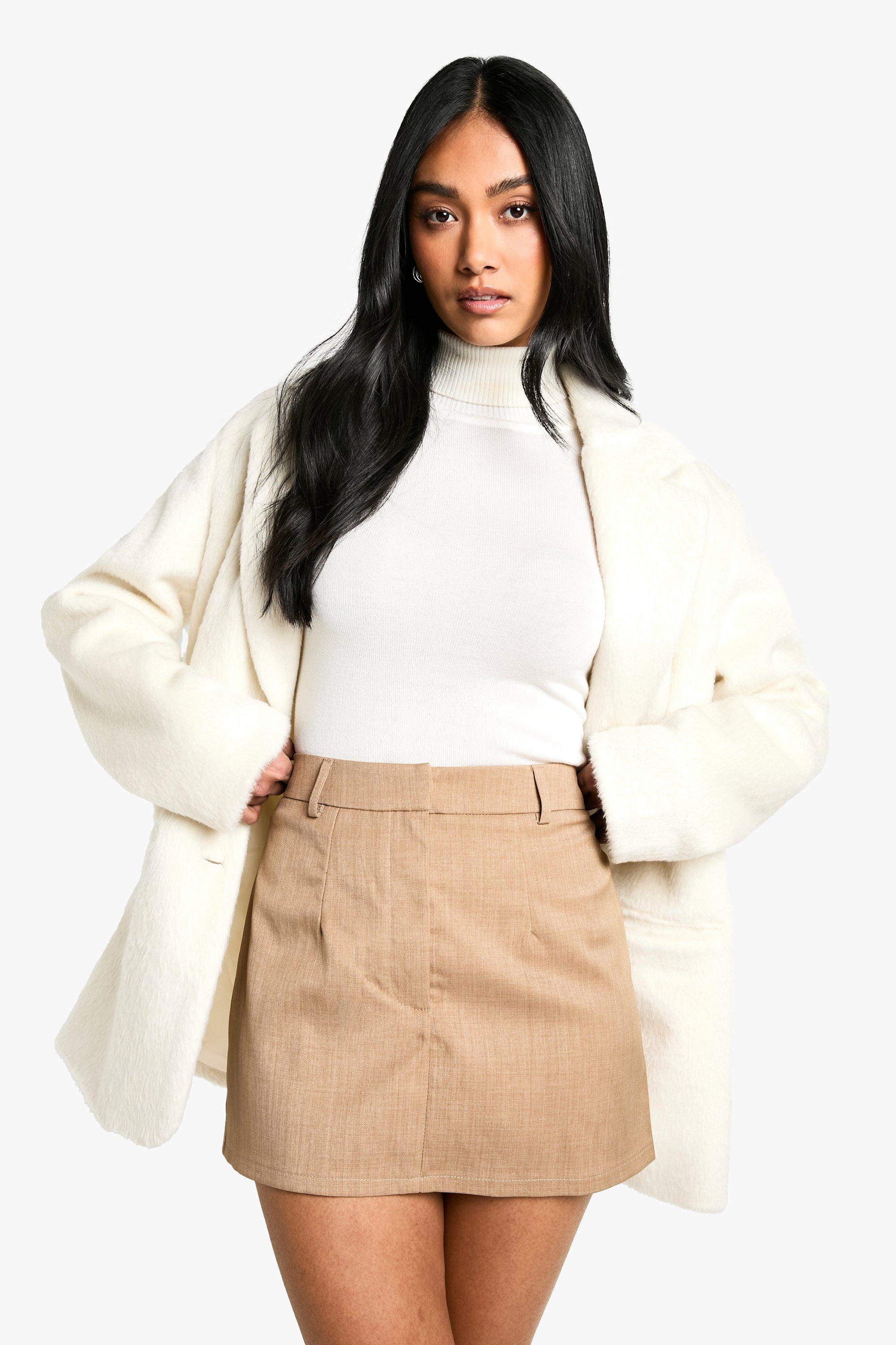 Boohoo Getailleerd Mini Rokje, Camel
