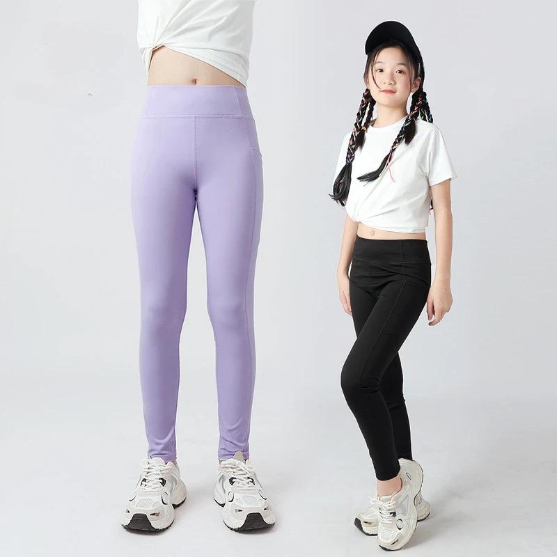 Dola Zomer Tienermeisjes Leggings Dunne Casual All-match Sport Yoga Broek Kinderen Tights Snel drogende Anti-muggen Haai Broek 140cm grijze kleur