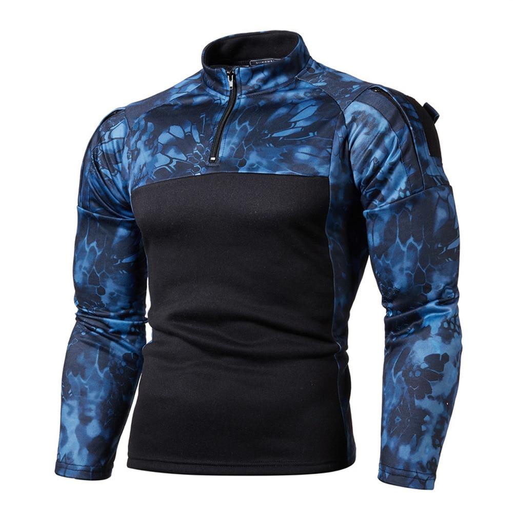 King Billion 2023 Nieuwe tactische gevechtsshirt heren militair uniform camouflage hoodie legerkleding camouflage jogging sweatshirt lange mouw Asian S zwart