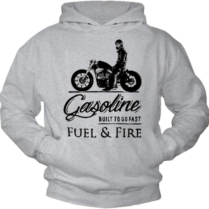 TENJINGE Trendy Makaya Sweat À Capuche Homme - Cafe Racer Moto - Pull Motard Sweatshirt S zilver