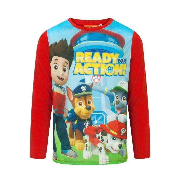 Paw Patrol jongens klaar voor actie T-shirt met lange mouwen 3 Years rood
