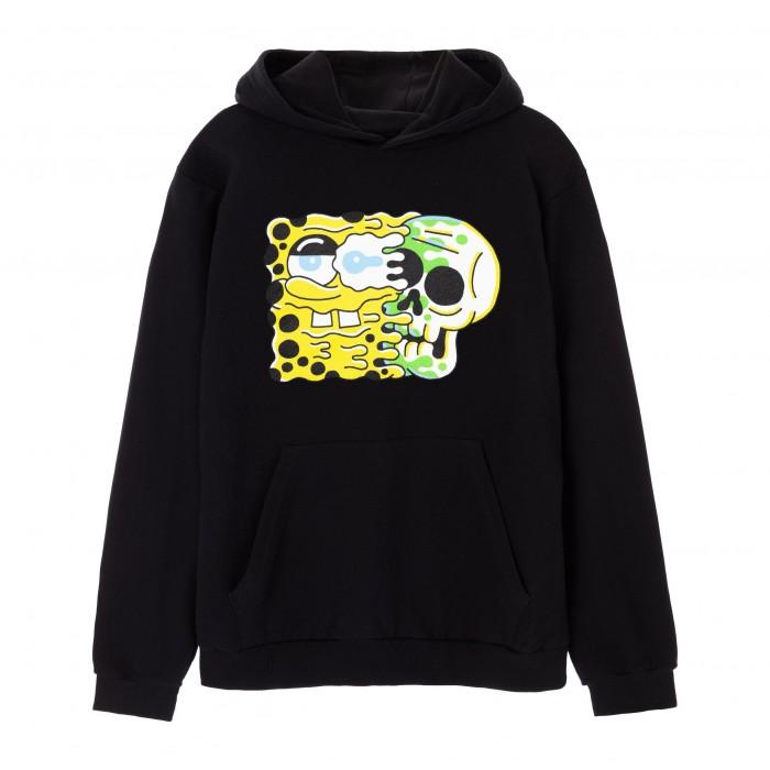 Pertemba FR - Apparel SpongeBob SquarePants heren hoodie met schedel L zwart