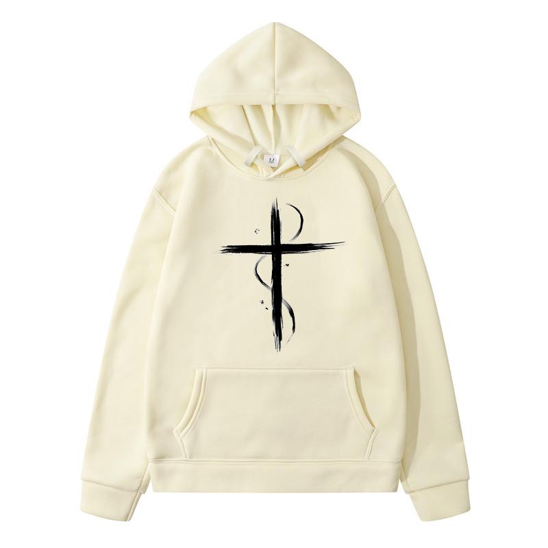 Enter Boutique Sports Clothing Collection Kruis bedrukt Nieuw in Hoodies Sweatshirts Harajuku Heren Sweatshirt Herfst Puur Katoen Kleding Mode Casual S