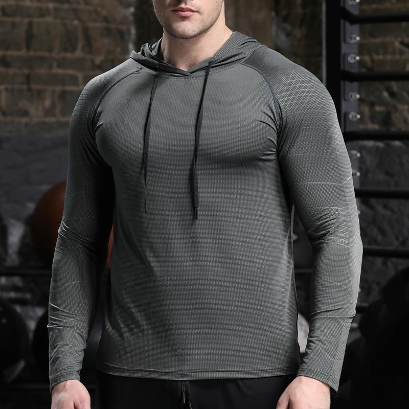 Shedao Pro Fitness Sporting Heren Outdoor Sport Hoodies Snel Drogende Pasvorm Lange Mouw Tops met Capuchon Mannelijke Hardloop Actieve Kleding Casual Snel Drogende Sweatshirts XS donkerblauwe kleur