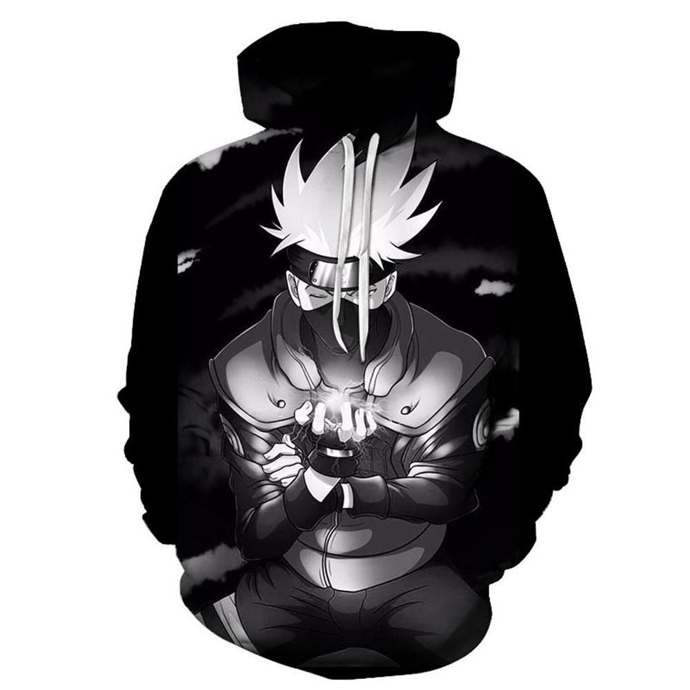 Bobby3 Anime Naruto Hooded Sweatshirts Heren truien Hatake Kakashi 3D Hoodies Streetwear Unisex L