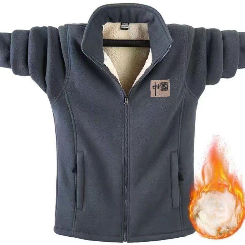 DSorothy Polar Fleece Jack Heren Dikke Trui Heren Comfortabel Katoen Fleece Losse Grote Maat Herfst en Winter Polar Fleece Jack 4XL zwart