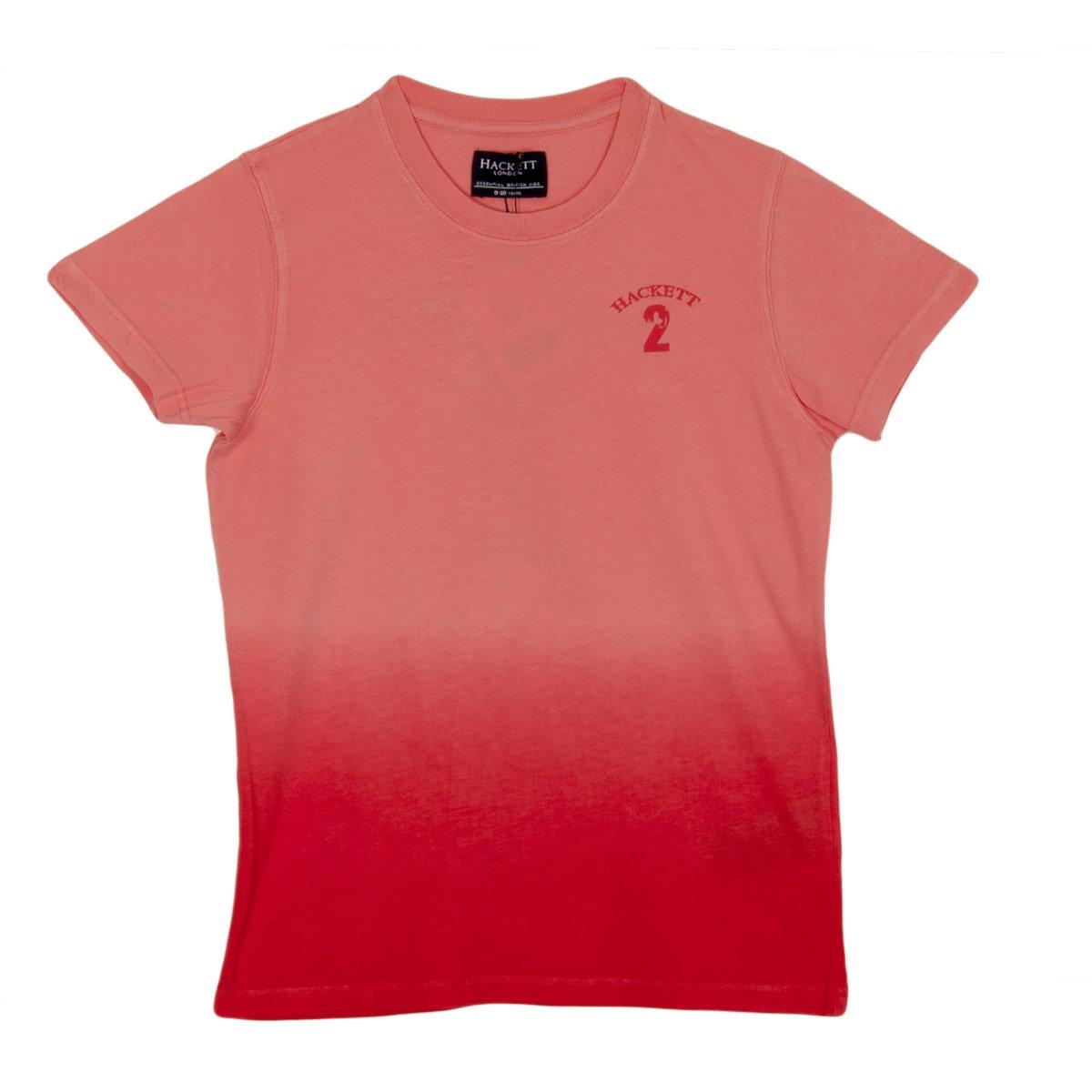 Hackett London Jongens T-shirt met ronde hals en korte mouwen HK500145 7/8 AÑOS roze