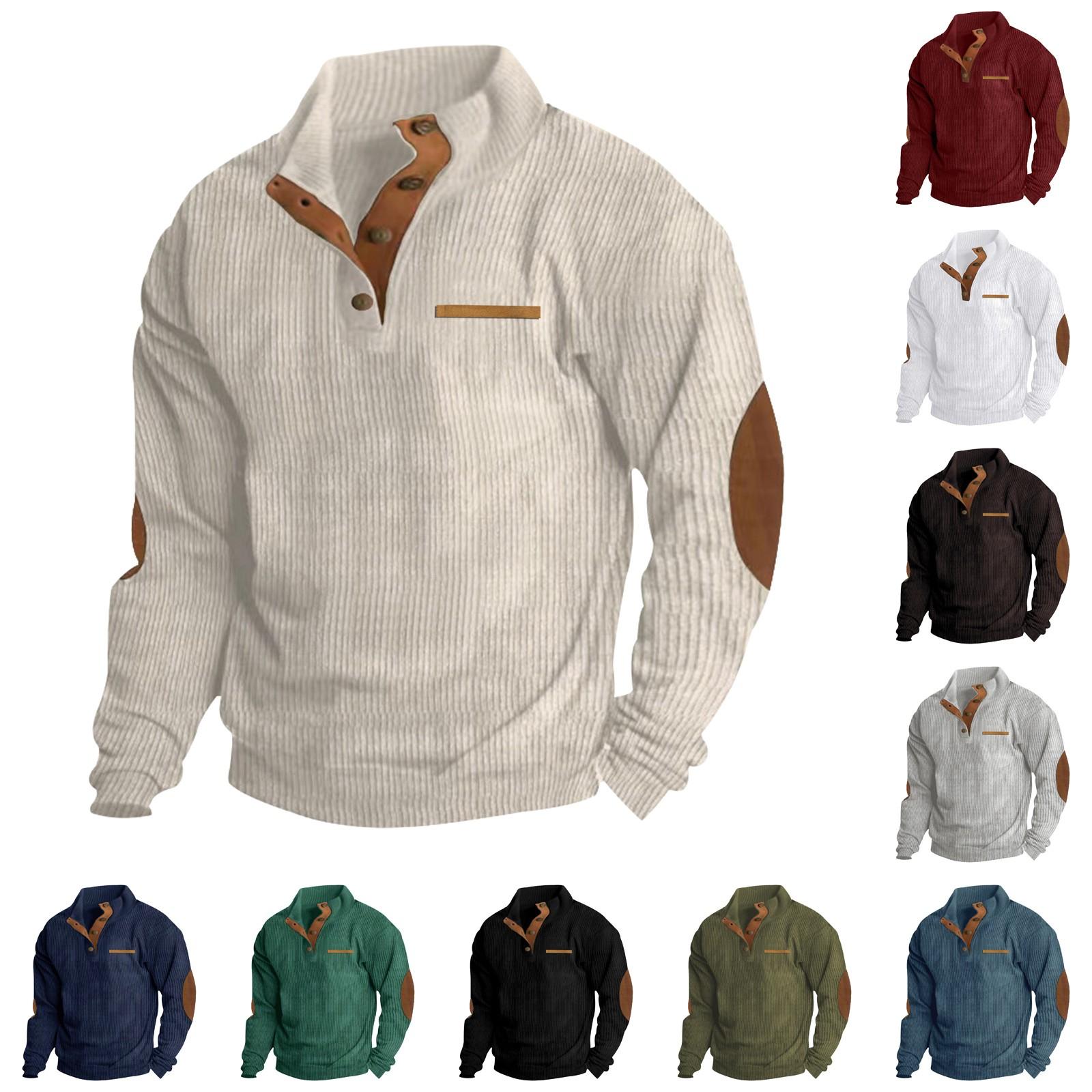Zhengfuzhihai Lente en herfst herensweatshirt met staande kraag is outdoor casual truien tops L legergroene kleur