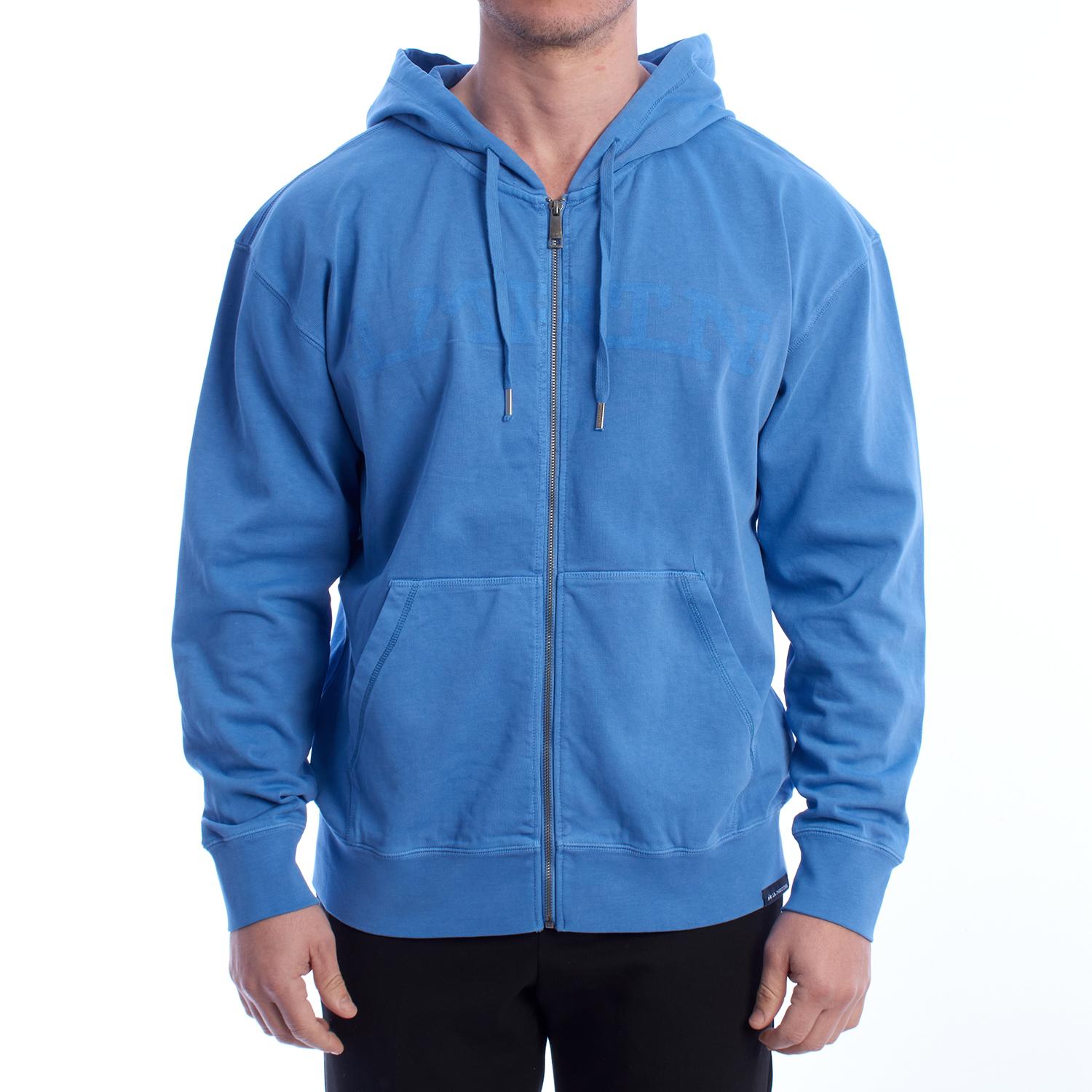 LA MARTINA Heren Regular Fit Zip-Up Hoodie TMF319-JS329 L blauw
