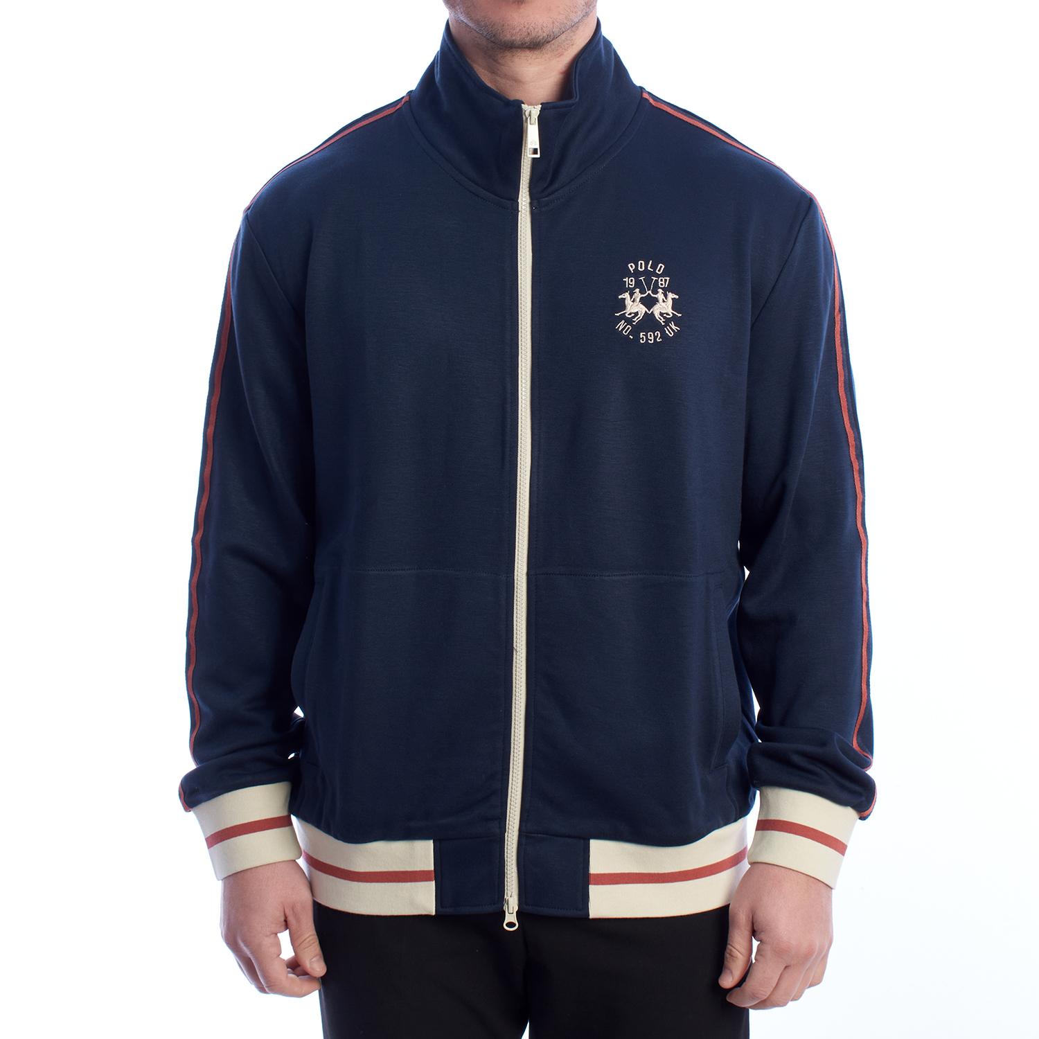 LA MARTINA Heren Sweatshirt met rits YMF006-FP556 3XL blauw