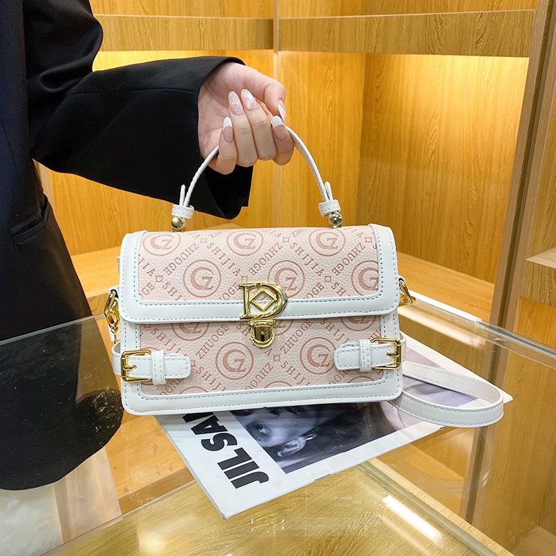 Quarryus Dames Messenger Bag 2023 Luxe Mode Retro Tas Ins Veelzijdige Crossbody Schoudertas Kleine Vierkante Tas roze