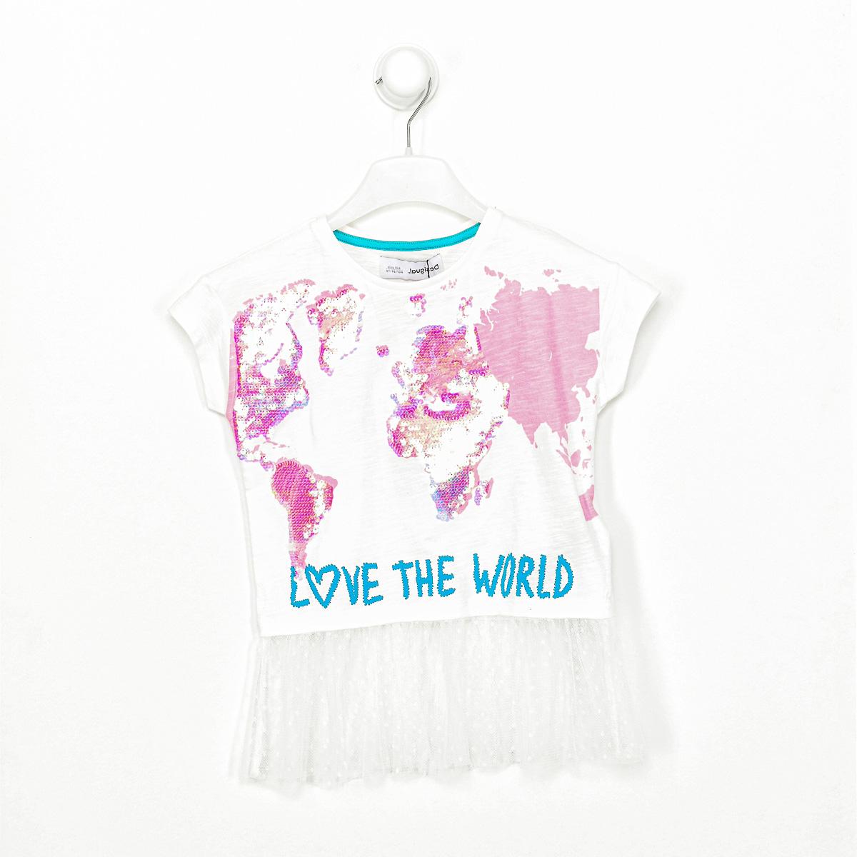 Desigual T-shirt met korte mouwen en ronde hals 20SGTK23 voor meisjes 3/4 AÑOS wit