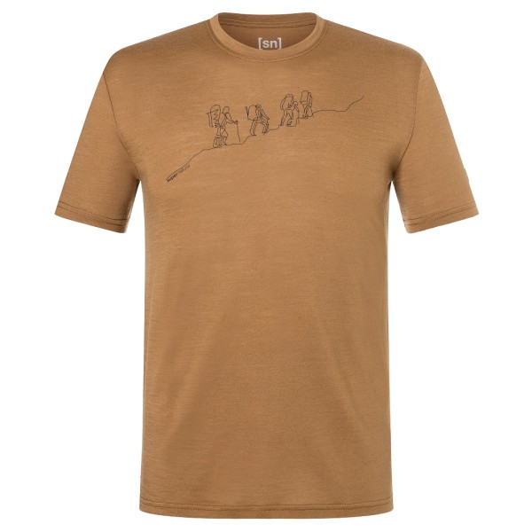super.natural - Hiking Tee - Merinoshirt, bruin/beige
