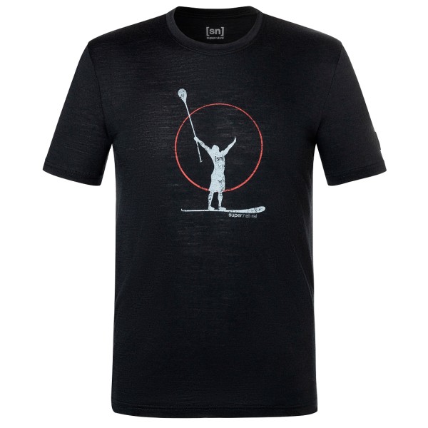 super.natural - Sunset Paddle Tour Tee - Merinoshirt, zwart
