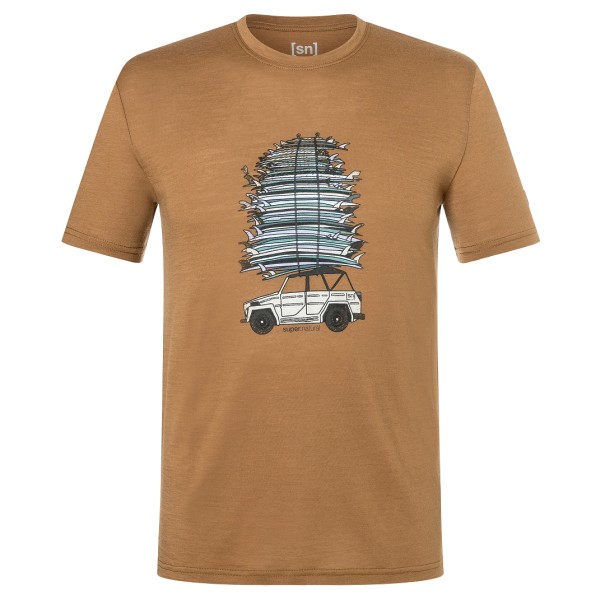 super.natural - Surf Trip Tee - Merinoshirt, bruin/beige