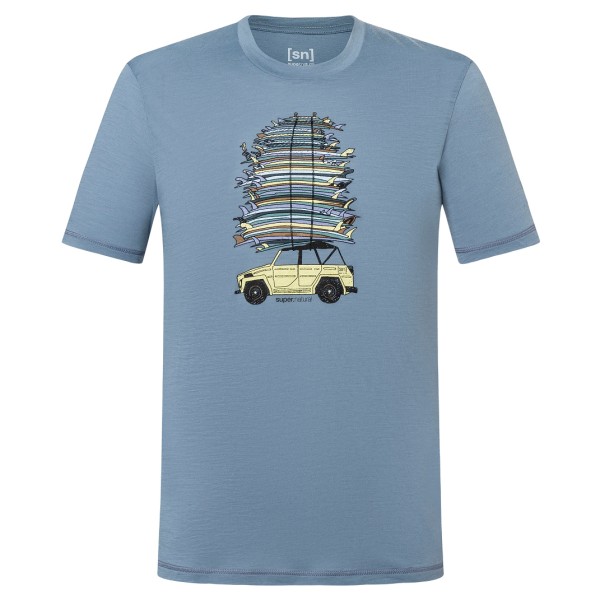 super.natural - Surf Trip Tee - Merinoshirt, grijs/blauw