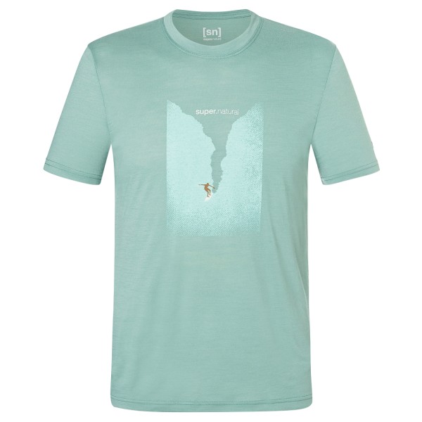 super.natural - The Wave Tee - Merinoshirt, turkoois