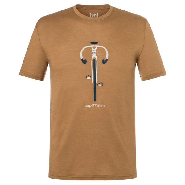 super.natural - Vintage Bike Tee - Merinoshirt, bruin/beige
