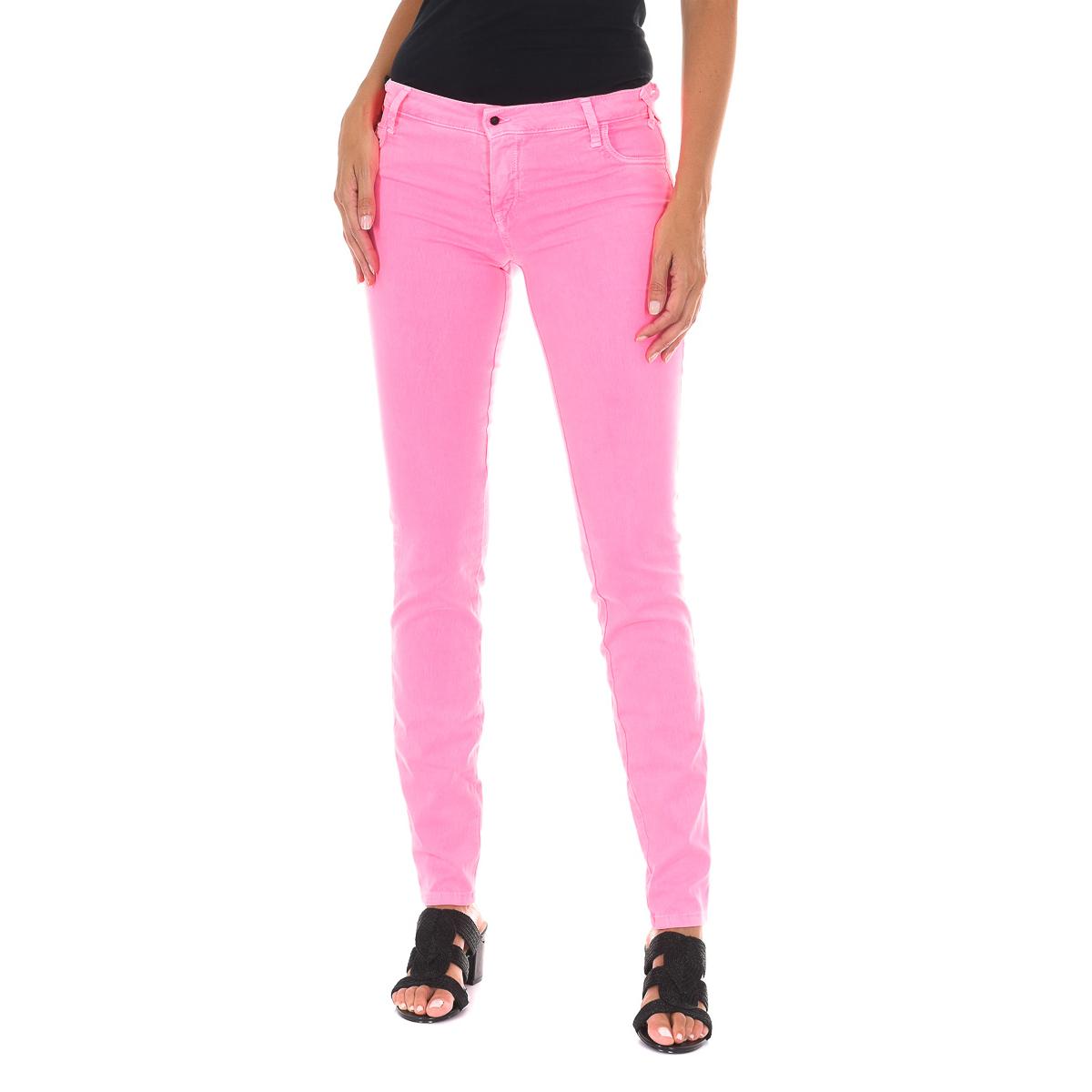 MET Dames Lange Stretch Denim Broek 10DB50210-G134 24-USA roze