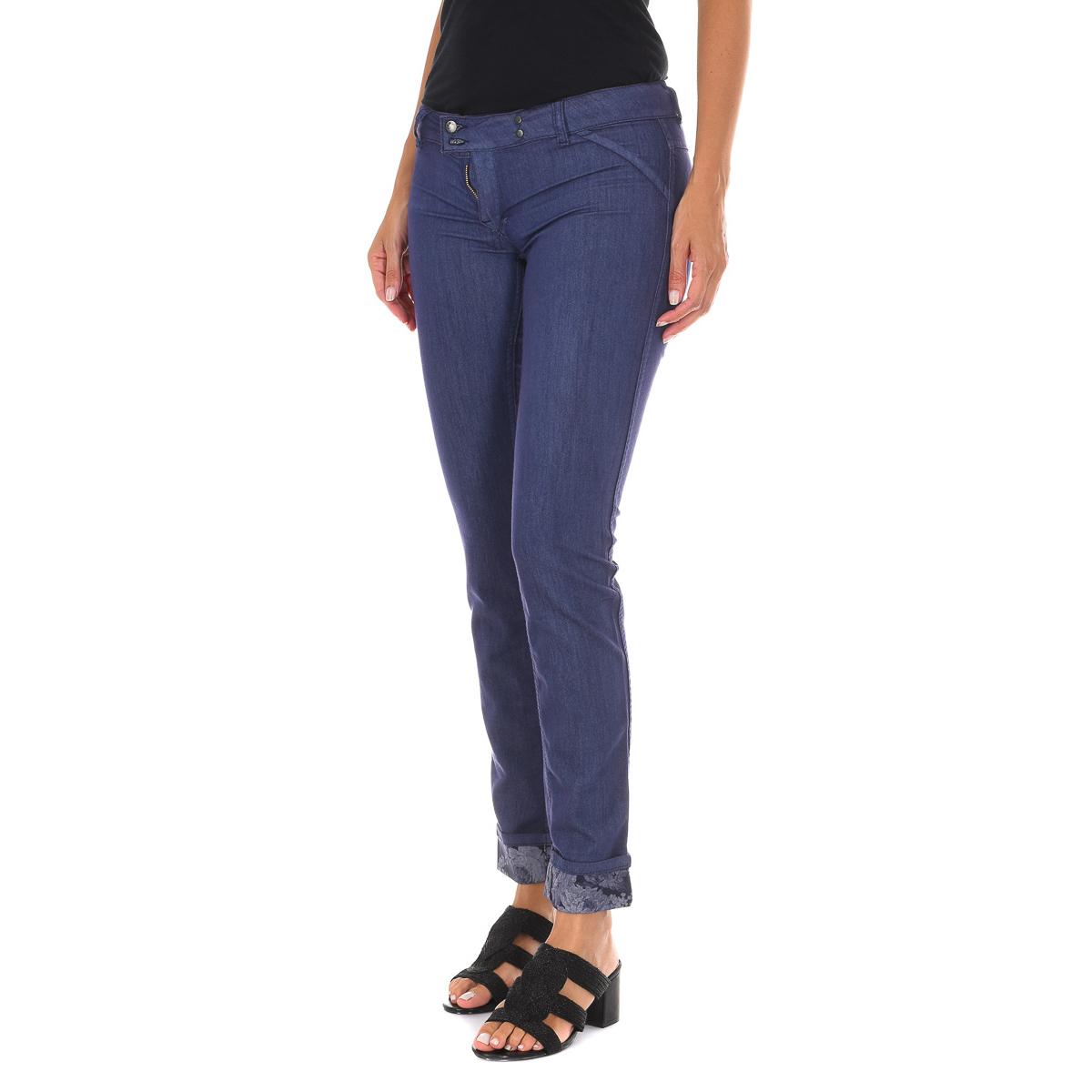 Lange omkeerbare broek met smalle zomen 10DBF0537-G208 voor dames 27-USA geel