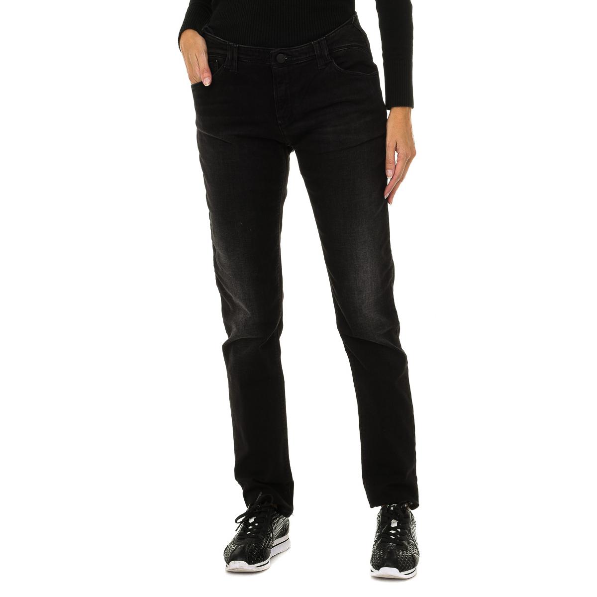 Armani Jeans Dames distressed denim lange broek 6X5J28-5D08Z 24-USA zwart