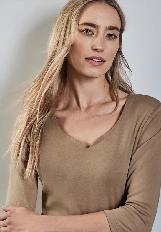 Street One Shirt met hartvormige halslijn