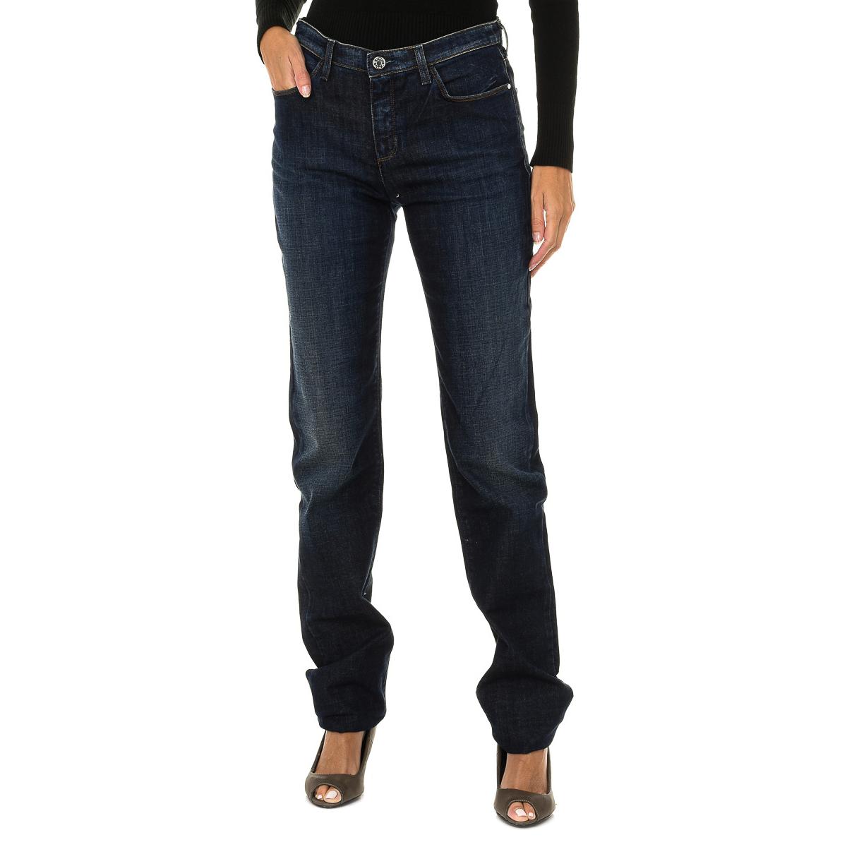 Armani Jeans Dames distressed denim lange broek 6X5J85-5D0DZ 24-USA blauw